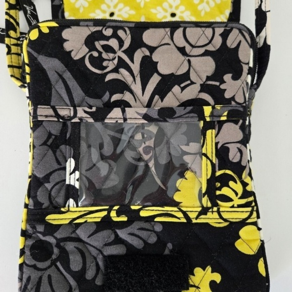 Vera Bradley Yellow‎ & Black Baroque Small Crossbody Handbag - Picture 5 of 7
